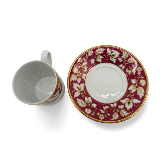 Original Bohemia DEMITASSE Espresso Cup and Saucer FLORAL Gold Accents Vintage - Picture 5 of 11